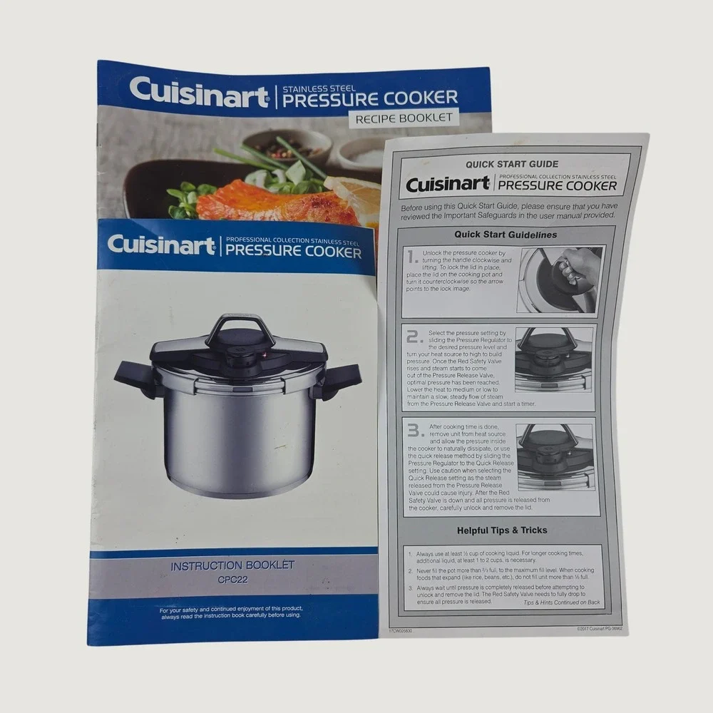 Cuisinart Professional 6 Qt Stovetop Pressure Cooker CPC22-6 Stainless Steel